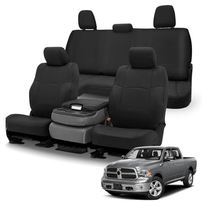Front & Rear Seat Cover Compatible with 2013-2018 Dodge Ram & 2019-2022 Classic Ram Crew Cab, Neoprene Durability Truck Seat Cover, Rear ONLY Fit Full Bench Rear Seat Without Armrest - color: Black, size: 2013-2022 Ram 1500/2500 Front & Rear