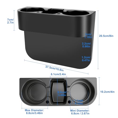 EEEKit Car Cup Holder, Car Seat Seam Wedge Cup Holder, Cell Phone Storage Organizer, Multifunction Glove Box Organizer
