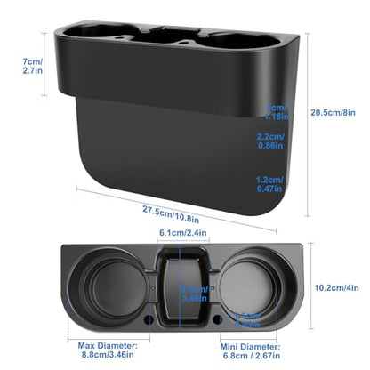 EEEKit Car Cup Holder, Car Seat Seam Wedge Cup Holder, Cell Phone Storage Organizer, Multifunction Glove Box Organizer
