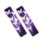 Dolyues Purple Auto Seat Belt Cover with Adjustable Shoulder Strap Pads, Butterfly Print Comfort Soft Seatbelt Cushion for Adult Women Men 2 Pack Full Sets Car Accessories - color: Butterfly Print