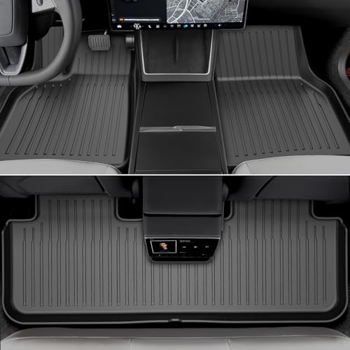 6PCS All-Weather TPE Floor Mats & Cargo Liner Set - Compatible with 2025-2026 Model Y (Juniper) | Custom Fit Anti-Slip Interior Protection(Not for Standard)