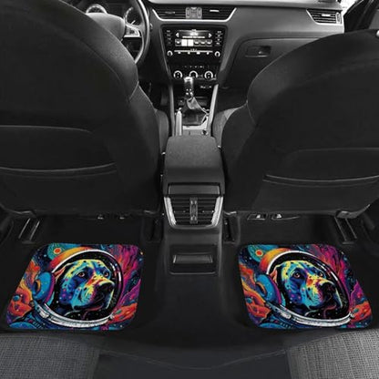Dog Astronaut Car Floor Mats 4 Pieces Set Moon Galaxy Auto Front & Rear Floor Carpets Universal Car Mats Fit for SUV,Vans,sedans, Trucks - color: Dog In Space