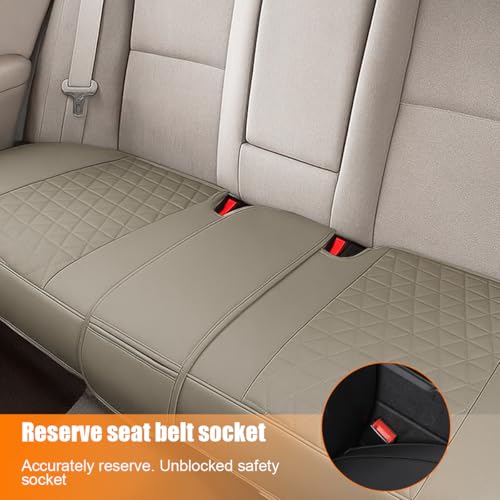 Leather Car Seat Cover, Vehicle Rear Bottom Seat Protector Pad, Full Surrounded Waterproof Auto Seat Protective Cushion with Storage Pocket, Universal Fit（Gray） - color: Gray
