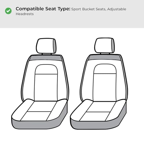 Covercraft Polycotton Custom Seat Covers | Fits 2023-2024 Ford F-150 (Excludes Raptor) | 1st Row Bucket Seats, Charcoal