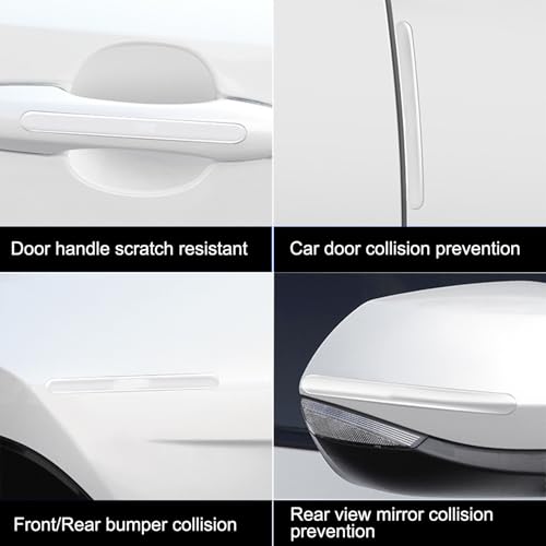 14PCS Car Door Protector, Rearview Anti-Collision Bumper Trim Guard Sticker,Universal Anti-Scratch Guard Stickers Universal for Most Car Handle