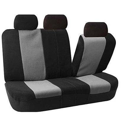FH Group Full Set Cloth Car Seat Covers - Universal Fit,1-Piece Front Seat Covers, Airbag Compatible, Split Bench Rear Seat Cover, Washable Seat Cover for SUV Hunting