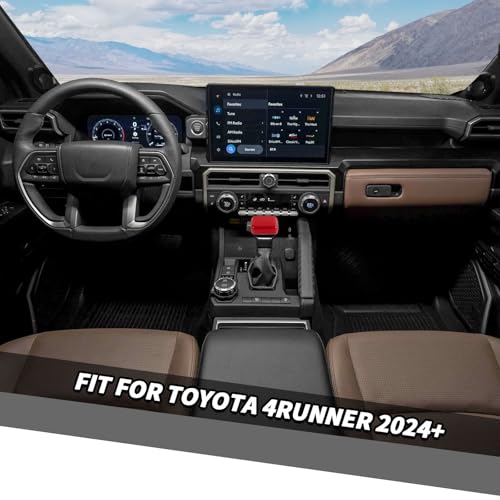 Jimen Fit for Toyota 4Runner 2024-2025, Automatic Gear Shifter Knob Cover Interior Trim Accessories (Red) - color: Red