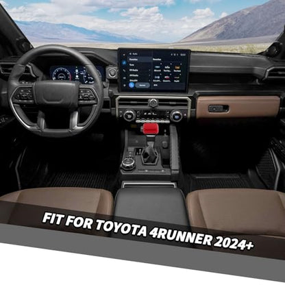 Jimen Fit for Toyota 4Runner 2024-2025, Automatic Gear Shifter Knob Cover Interior Trim Accessories (Red) - color: Red
