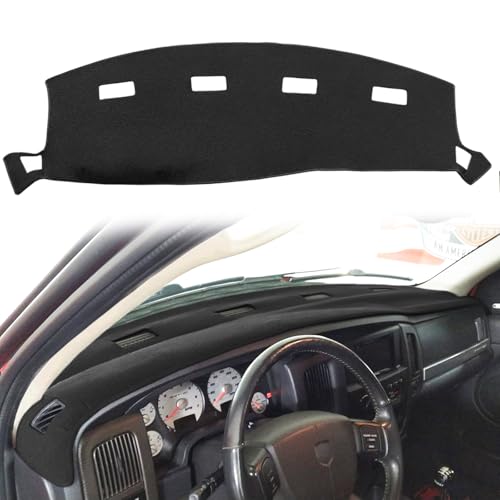 Yiz Dashboard Cover Dash Cover Mat Custom Fit for Dodge Ram 1500 2002-2005,2500/3500 2003-2005 (02-05Black) Y22 - color: 02-05Black