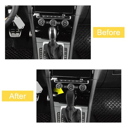 Riloer Car Gear Shift Stick Cover, Car Faux Leather Gear Shift Knob Cover, Compatible with Volkswagen Golf R 2015-2019, 1 Set (Black Thread) - color: Black Thread
