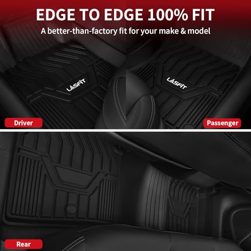 LASFIT Floor Mats for Nissan Rogue 2021-2026 (Not Fit Rogue Sport), Custom Fit All Weather Protection Durable TPE Floor Liners for Nissan Rogue S/SV/SL/Platinum 2021-2026 1st & 2nd Row Car Mats, Black - size: 1)For Nissan Rogue | 2021-2026