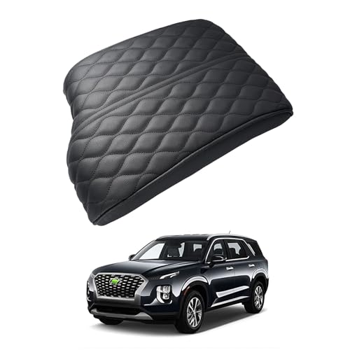 Autorder Center Console Cover for Hyundai Palisade 2020 2021 2022 2023 2024 2025 2026 Accessories Armrest Cover Anti-Scratch Middle Console Pad Leather Armrest Cushion Protector Black - color: Black