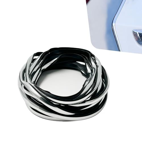 Car Door Edge Decor Guards, 16.4ft Electroplated Silver Car Door Trim Strip, Auto Doors Anti-Collision Decorative Sticker, Universal for Most Cars - color: Silver