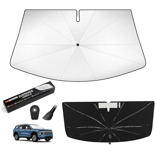 Windshield Sun Shade Umbrella for Chevrolet Traverse 2018-2026, 360° Bendable Handle Foldable Sunshade for Dashboard & Screen Protection, HUPF 50+ Heat Insulation, Chevy Traverse Accessories - size: For Chevy Traverse 2018+