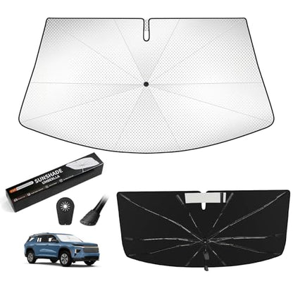 Windshield Sun Shade Umbrella for Chevrolet Traverse 2018-2026, 360° Bendable Handle Foldable Sunshade for Dashboard & Screen Protection, HUPF 50+ Heat Insulation, Chevy Traverse Accessories - size: For Chevy Traverse 2018+