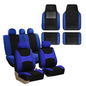 FH Group Light & Breezy Cloth Seat Full Car Seat Covers (Airbag & Split Ready) with Carpet Floor Mats- Universal Car, Truck, SUV, or Van (Blue/Black) FB030115 - color: Blue