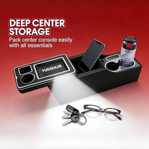 Center Console Between Seats for Trucks, SUVs, Minivans, Middle Van – 20.86"L x 7.06"W x 13.77"H – Floor/Bench Mount Large Storage Box with Locking & Sliding Lid, Dual Cup Holders, Armrest ,No Drill - size: 18 Wheelers Locking Design with Sliding Lid Desi