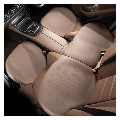 Summer Car Seat Cushion Perforated Breathable Ventilated Non-Slip All-Season Auto Cushion Pad(Brown,3-Piece Set) - color: Brown, size: 3-piece set