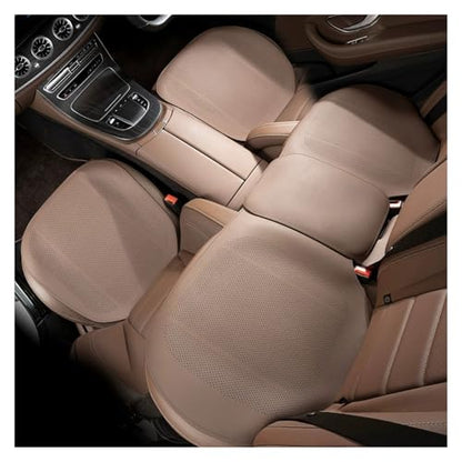 Summer Car Seat Cushion Perforated Breathable Ventilated Non-Slip All-Season Auto Cushion Pad(Brown,3-Piece Set) - color: Brown, size: 3-piece set