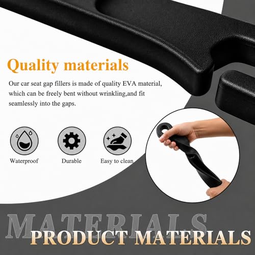 2-Pack Car Seat Gap Filler Compatible with Subaru Outback, Forester, Crosstrek, Ascent & Solterra Accessories, Seat Gap Organizer with Emergency Glass Breaker & 2 Sunglasses Holders, Black