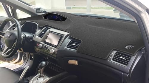 Dash Cover Mat Custom Fit for 2006-2011 Honda Civic, Dashboard Cover Pad Carpet Protector F111 - color: 06-11 Black