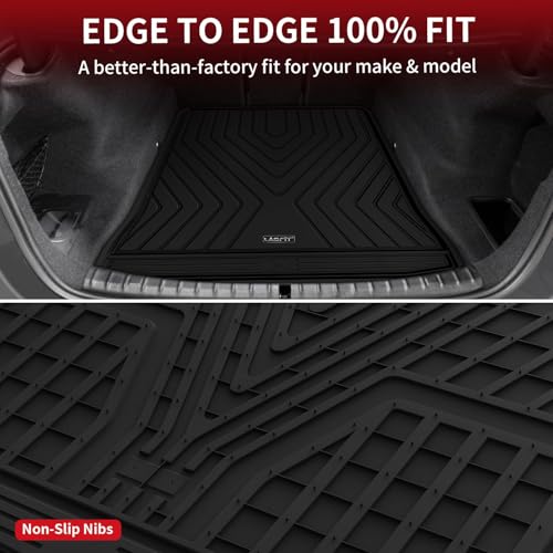 LASFIT Trunk Mats Fit for BMW 5 Series G30 2017 2018 2019 2020 2021 2022 2023, Custom Fit TPE All Weather Cargo Bed Liners for 530i 540i M550i 540d xDrive, Black