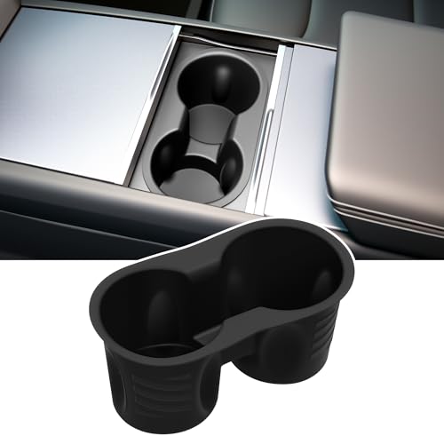 Cup Holder for Tesla Model Y Juniper 2026 2025/Model 3 Highland 2024 2025 2026 - Center Console Cup Holder Insert Removable & Washable Interior Accessories for Tesla Model Y/3 - size: Model 3/Y 2025