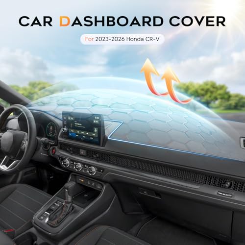 Upgraded Gray Dashboard Cover for 2023-2026 Honda CR-V Accessories,Custom Fit Dash Cover Mat Carpet Sunshade Pad UV Protection Anti-Glare Non-Slip【Sensor Friendly】 - size: 23+CR-V Dash Cover(Gray)