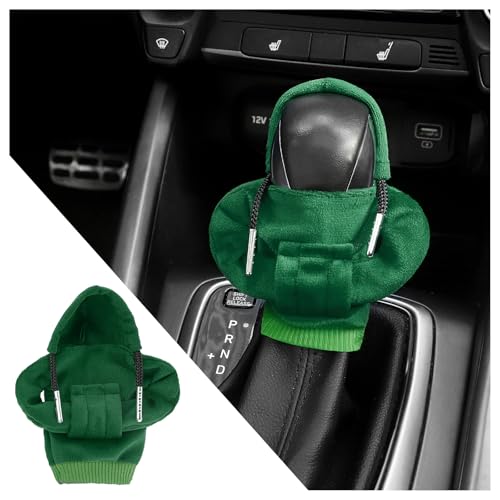 Car Gear Shift Cover,Cute Gear Shift Knob Cover with Fashionable Mini People Design,Universal Gears Shifts Hoodie for Most Car Gears Shifts Levers Cars Interior Accessories (Green)