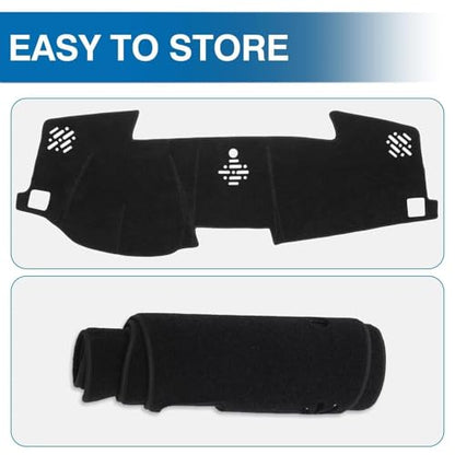 KUST Black Dash Cover for Toyota Camry (XV50)/ Camry Hybrid 2012-2017 (Not fits Dashboard with Set Time Clock) Polyester Dashboard Cover Non-Slip Interior Accessories for Camry Dash Mat No Glare