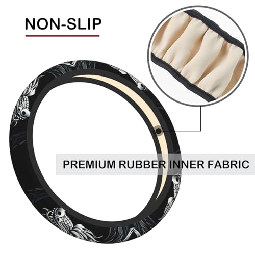 Cool Dragon Steering Wheel Cover, Non-Slip Breathable Neoprene Steering Wheel Covers, Car Accessories for Men, Universal 15 Inch Fit Auto, Suvs, Truck - color: Dragon