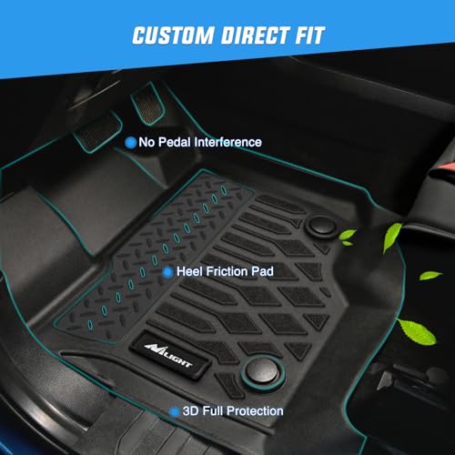 Nilight TPE Floor Mats for Dodge Ram 1500 2500 3500 Bench Seat Crew Cab 2013 2014 2015 2016 2017 2018 & Ram 1500 Classic 2019 2020 2021 2022 2023 2024 All Weather Custom Fit Heavy Duty Floor Liners - color: 2013-2018 Dodge Ram Crew Cab|Bench Seat