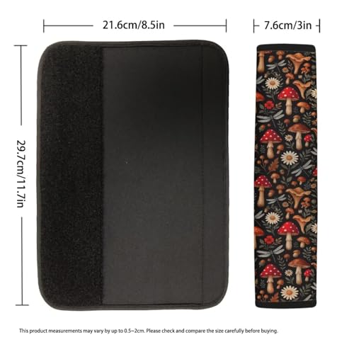 Dreaweet Mushroom Seatbelt Covers for Women Soft Comfort Seat Belt Cover Pad 2 Pack Cute Car Accessories Seatbelt Cushions Universal Car Seat Shoulder Strap Pads - color: Mushroom