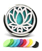 Car Aromatherapy Essential Oil Diffuser Locket Lotus Pattern Stainless Steel Car Air Fresheners Vent Clips Decorative - style: Lotus