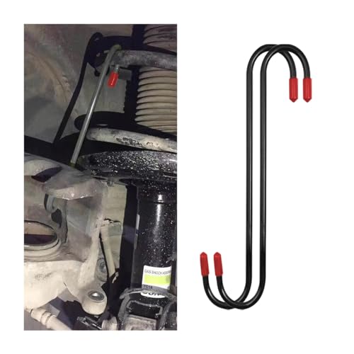 2PCS Car Brake Caliper Hooks, Vehicle Caliper Hangers with Rubber Caps, S-Shaped Automotive Accessories for Braking, Axle, Bearing, Suspension Work for SUV, Truck, RV（Black/2PCS/Red Cap） - color: Black/Red Cap, size: 2PCS