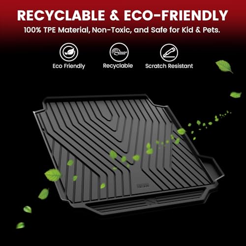 LASFIT Trunk Mat for BMW X5 2026 2025 2024 2023 2022 2021 2020 2019, All Weather TPE Cargo Mats Custom Fit Cargo Liner Front & Rear Trunk liner, Only for 5 Passenger Without Luggage Compartment, Black - size: 3) X5 2019-2026 | Cargo Mat