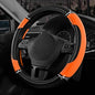 Road Comforts Leather Steering Wheel Cover - Made with PVC Leather - Anti-Slip, Universal Fit 14 1/2 inches to 15 inches - Orange - color: Orange