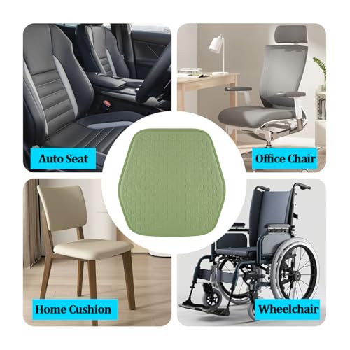 Gel Car Seat Cushion, Soft Cooling Honeycomb Non-Slip Vehicle Seat Bottom Mat for Long Sitting, Breathable Automotive Interior Chair Pad to Reduce Sweat, Universal for Truck SUV RV (Green) - color: Green
