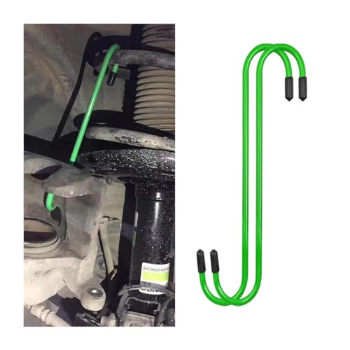 2PCS Car Brake Caliper Hooks, Vehicle Caliper Hangers with Rubber Caps, S-Shaped Automotive Accessories for Braking, Axle, Bearing, Suspension Work for SUV, Truck, RV（Green/2PCS） - color: Green, size: 2PCS
