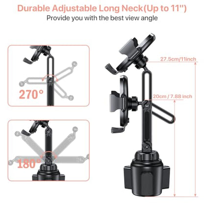 Miracase Universal Cup Phone Holder for Car, [Upgraded Version] Adjustable Long Neck Car Cup Holder Phone Mount Cradle Friendly Compatible with iPhone Samsung Google and All Smartphones, Pink - color: Pink