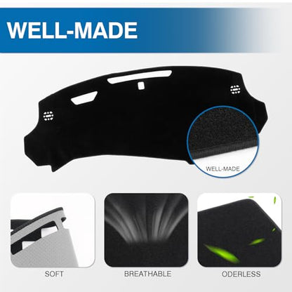 KUST Black Dash Cover for Chevy Equinox EV 2024 2025 2026 Polyester Dashboard Cover Left Hand Drving Dash Carpet Non-Slip Interior Accessories for Equinox Custom Fit Dash Mat - size: For Equinox EV 24-26