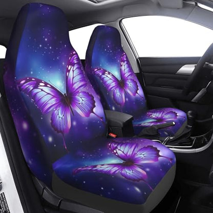 Dujiea Flying Butterfly Car Front Seat Covers 2 Pcs Universal Auto Seat Covers Front Seats Only, Vehicle Bucket Seat Protectors Fit for Most Car SUV Sedan and Truck - color: Flying Butterfly