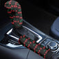 Horeset Cherry Car Handbrake and Gear Shift Cover Automotive Anti-Slip Breathable Comfortable Handbrake Gear Shift Protector Easy to Install - color: Cherry
