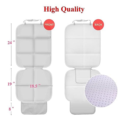 Car Seat Protector for Child Car Seat, Durable 600D Fabric Waterproof Car Seat Cover with Thick Pad Non-Slip Backing，No Imprints (Light Gray-1 pc) - color: Light gray-1 pc