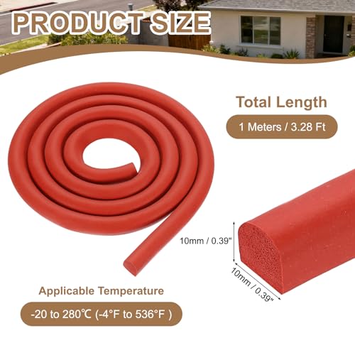 uxcell 3.28 ft Foam Backer Rod, 0.39" x 0.39" D-Shaped Solid Joint Filler, Foam Seal Strip for Caulk Saver, Rope Caulk Cement Crack Filler, Red - size: 3.28 ft x 0.39" x 0.39"