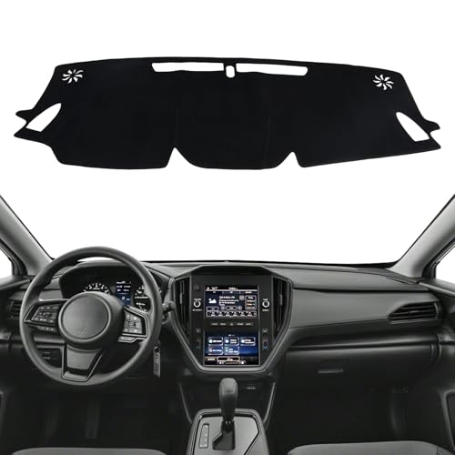 Dashboard Cover Mat for Subaru 2024 2025 2026 Crosstrek Accessories Black Flannel Material Anti-Slip Dash Cover Mat Sunshade Glare UV Rays Protector - size: for Subaru 2024-2026 Crosstrek