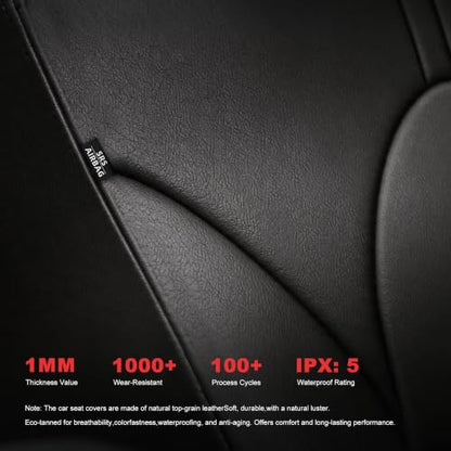 TTX LIGHTING Custom Fit Car Seat Covers for Toyota Camry 2018 2019 2020 2021 2022 2023 2024 Full Set Waterproof Faux Leather Airbag Compatible Seat Covers Black - size: 4.Camry 2018-2024 5 Seat Full Set