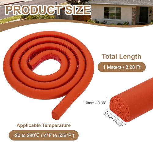 uxcell 3.28 ft Foam Backer Rod, 0.59" x 0.39" D-Shaped Solid Joint Filler, Foam Seal Strip for Caulk Saver, Rope Caulk Cement Crack Filler, Red - size: 3.28 ft x 0.59" x 0.39"