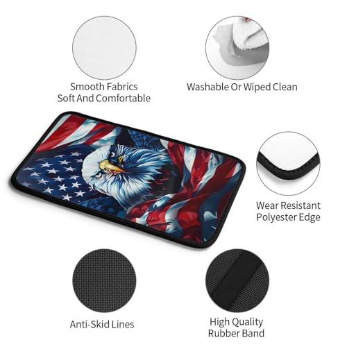 Universal Car Center Console Cushion Pad, American Flag Eagle Soft Waterproof Car Center Console Cover Auto Armrest Seat Box Cover Protector for Most Vehicle SUV Truck Car - color: American Flag Eagle