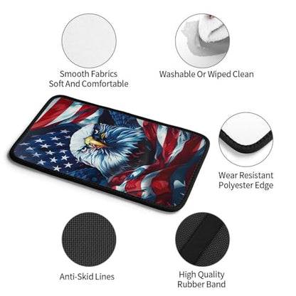 Universal Car Center Console Cushion Pad, American Flag Eagle Soft Waterproof Car Center Console Cover Auto Armrest Seat Box Cover Protector for Most Vehicle SUV Truck Car - color: American Flag Eagle
